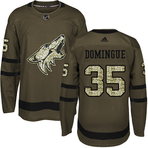Adidas Coyotes #35 Louis Domingue Green Salute to Service Stitched Youth NHL Jersey